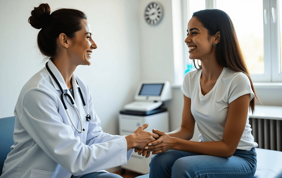 Médica e paciente